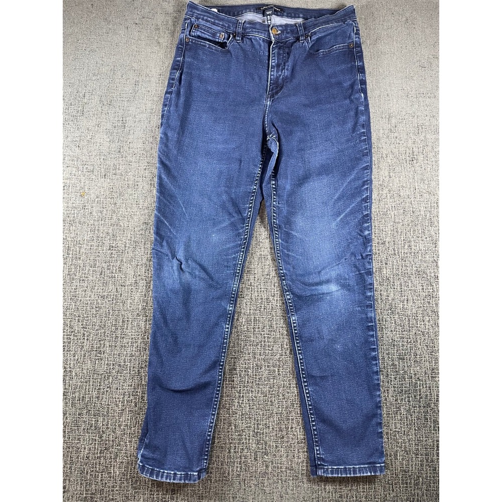 Calvin Klein Jeans Womens 12 Dark Wash Repreve High Rise Slim Tapered Blue Denim